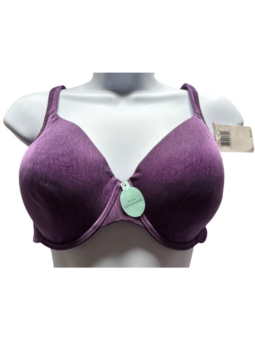 Bra 38D Vanity Fair Coverage Heirloom Purple Seamless Silhouette Body Full